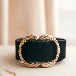 NWT Sezane Artemis Black Italian Leather Belt